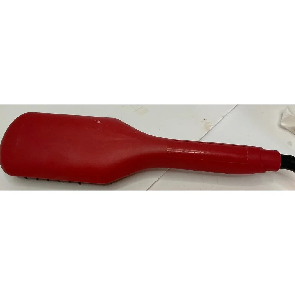 Remington Pro 2-in-1 Heated Straightening Brush Ceramic Red Black‎ Hair Tool